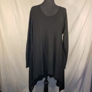 Cupio Classic Black High Low Knit Tunic - XL